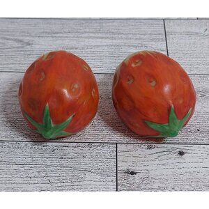 Vintage Japan Ceramic Strawberry Salt Shakers - No Stoppers